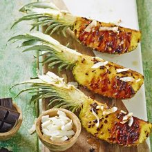 Barbecued Pineapple Wedges with Coconut and Chocolate